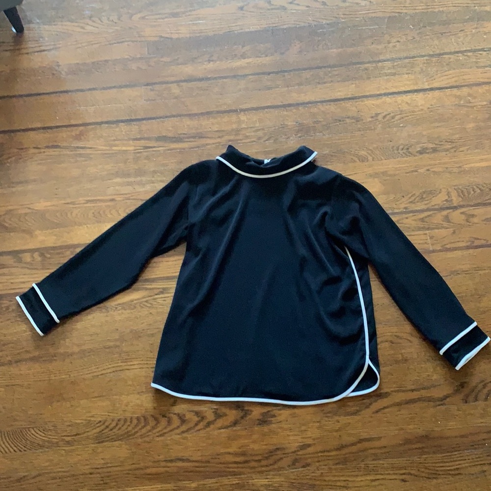 Zara Black Blouse with white details